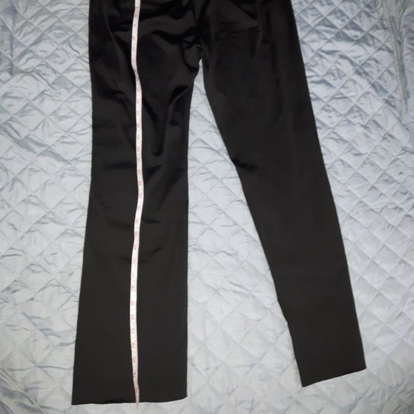 Black satin style tuxedo mid rise pants - Picture 4 of 5